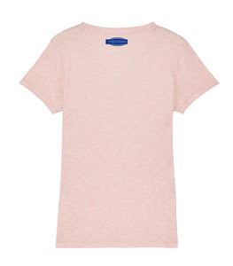 We Bring Back The Music -The Women's V Neck - Cream Heather Pink